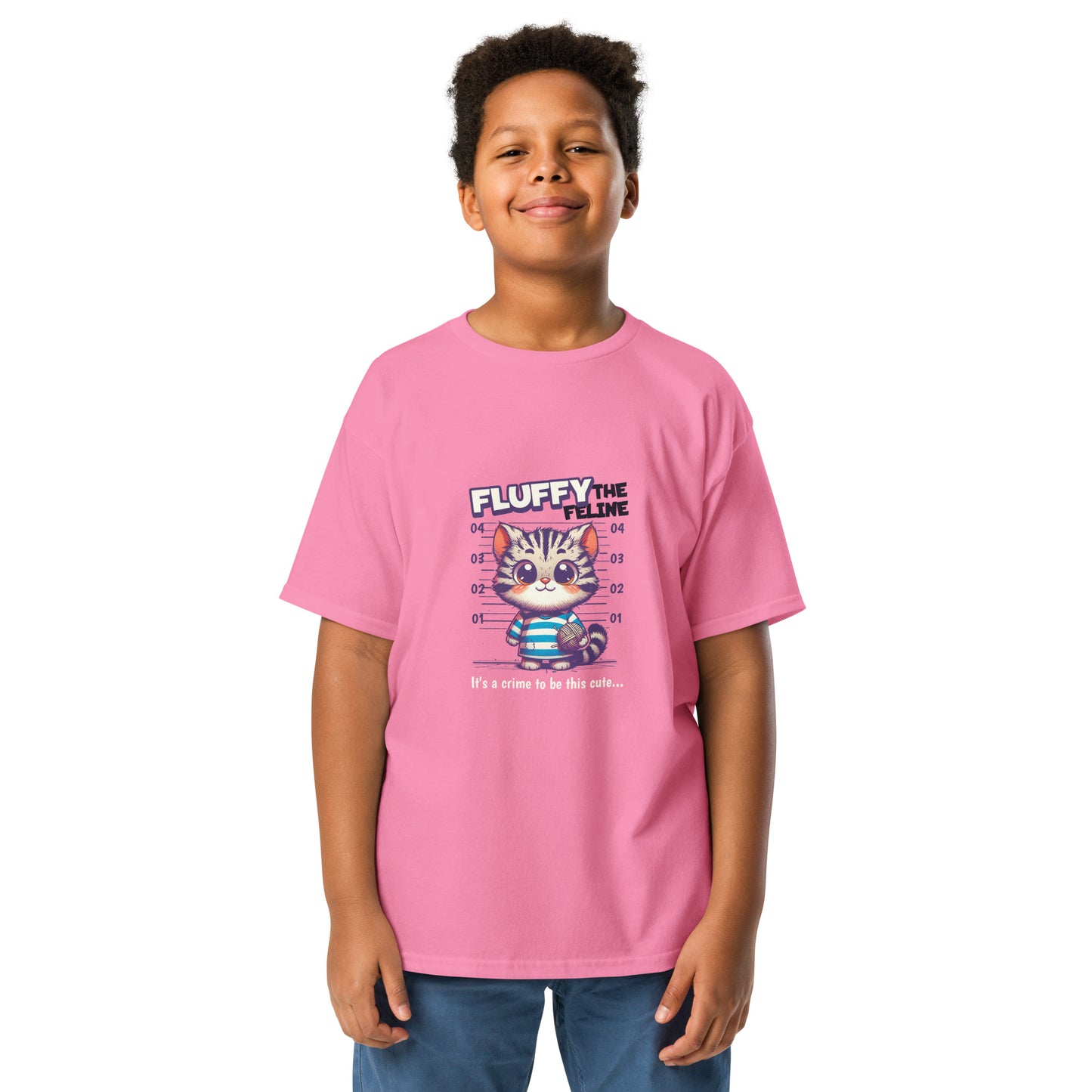 Fluffy the feline kids' classic tee